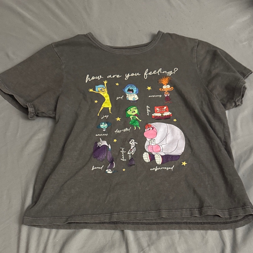 Disney Gray Inside Out Character T-Shirt